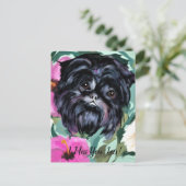 Affenpinscher Postkarte (Stehend Vorderseite)