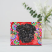 Affenpinscher Postkarte (Stehend Vorderseite)