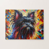 Affenpinscher Puzzle: Schwarzer Affenterrier Jigsa Puzzle (Horizontal)
