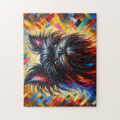 Affenpinscher Puzzle: Schwarzer Affenterrier Jigsa Puzzle (Vertikal)