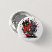 Affenpinscher Rockstar Sänger Musical Podcast Kuns Button (Vorne & Hinten)