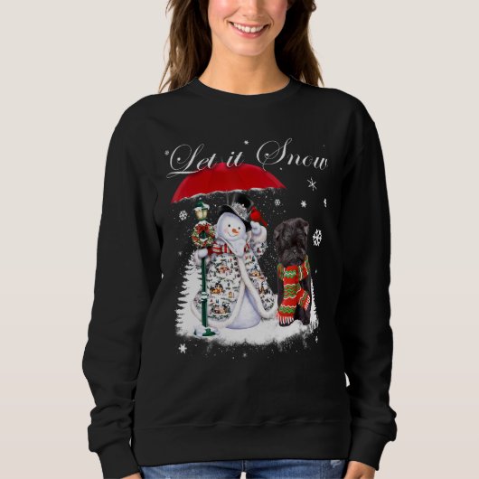 Affenpinscher Santa Dog Christmas Snowman Xmas Paj Sweatshirt (Vorderseite)