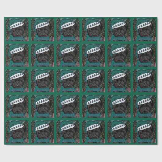 Affenpinscher Santa Geschenkpapier (Flach)