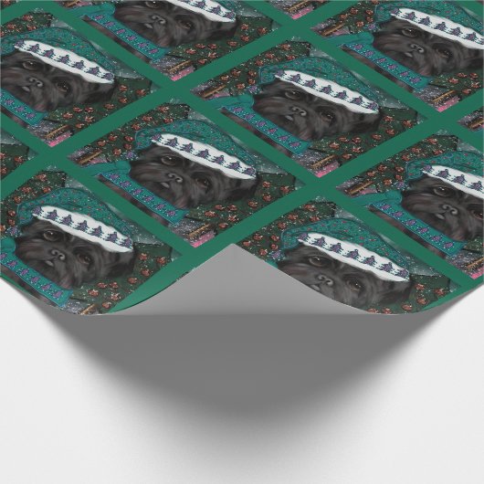 Affenpinscher Santa Geschenkpapier (Ecke)