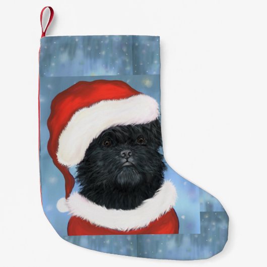 Affenpinscher Santa Kleiner Weihnachtsstrumpf (Vorderseite)