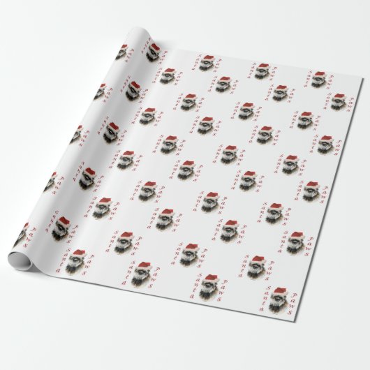 Affenpinscher Santa Paws Geschenkpapier (Ungerollt)