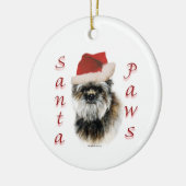 Affenpinscher Santa Paws Keramik Ornament (Links)