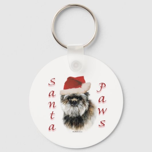 Affenpinscher Santa Paws Schlüsselanhänger (Vorderseite)