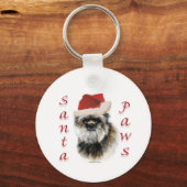 Affenpinscher Santa Paws Schlüsselanhänger (Vorderseite)