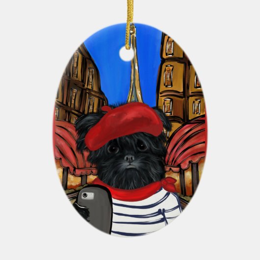 AFFENPINSCHER SELFIE KERAMIK ORNAMENT (Vorne)
