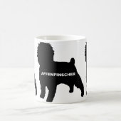 Affenpinscher Silber schwarzer Name Kaffeetasse (Mittel)