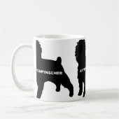 Affenpinscher Silber schwarzer Name Kaffeetasse (Links)