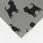 Affenpinscher-Silhouette-Muster-Grau Fleecedecke (Ecke)