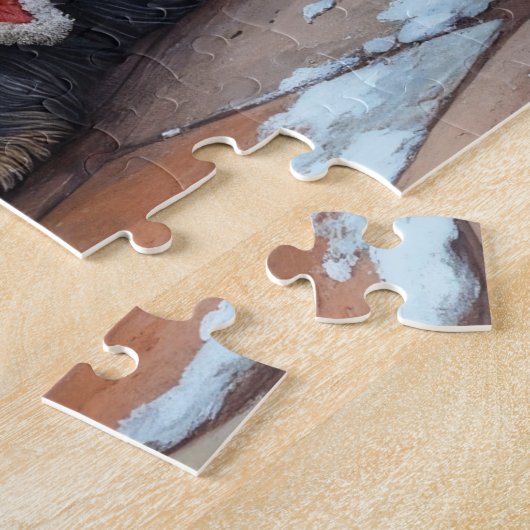 Affenpinscher Sitting Fireplace Christmas Lights Puzzle (Seite)