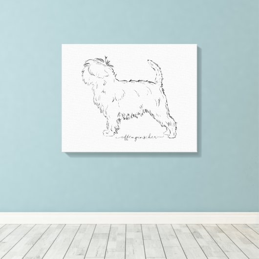 Affenpinscher sketch leinwanddruck (Insitu (Holzboden))