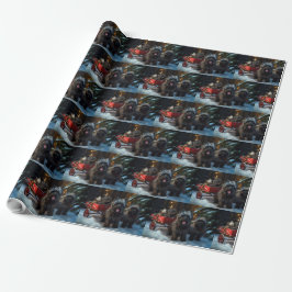 Affenpinscher Snowy Sleigh Ride Weihnachtsdekor Geschenkpapier