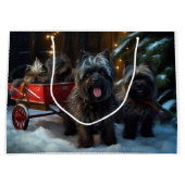 Affenpinscher Snowy Sleigh Ride Weihnachtsdekor Große Geschenktüte (Vorderseite)