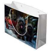Affenpinscher Snowy Sleigh Ride Weihnachtsdekor Große Geschenktüte (Rückseite Schrägansicht)