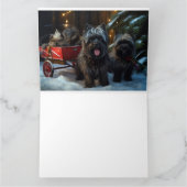 Affenpinscher Snowy Sleigh Ride Weihnachtsdekor Karte (Innenseite)