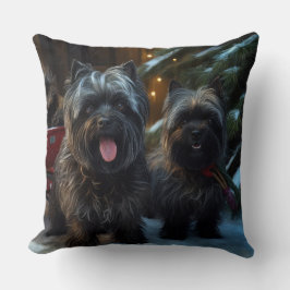 Affenpinscher Snowy Sleigh Ride Weihnachtsdekor Kissen