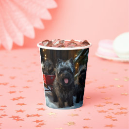 Affenpinscher Snowy Sleigh Ride Weihnachtsdekor Pappbecher