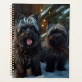 Affenpinscher Snowy Sleigh Ride Weihnachtsdekor Planer (Vorderseite)