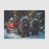 Affenpinscher Snowy Sleigh Ride Weihnachtsdekor Seidenpapier (Vorderseite)