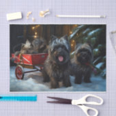 Affenpinscher Snowy Sleigh Ride Weihnachtsdekor Seidenpapier (Handwerk)