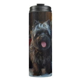 Affenpinscher Snowy Sleigh Ride Weihnachtsdekor Thermosbecher