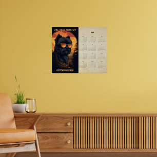 Affenpinscher-Sonnenuntergang Retro-Kunstkalender  Poster