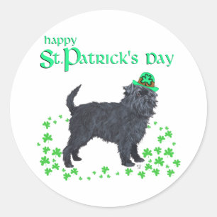 Affenpinscher St. Patricks Tag Runder Aufkleber