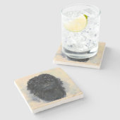 Affenpinscher Steinuntersetzer (Seitenansicht)