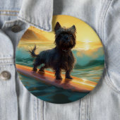 Affenpinscher-Strand-Surfing-Gemälde Button (Beispiel)
