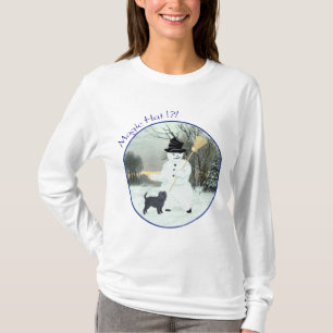 Affenpinscher und Schneemann T-Shirt