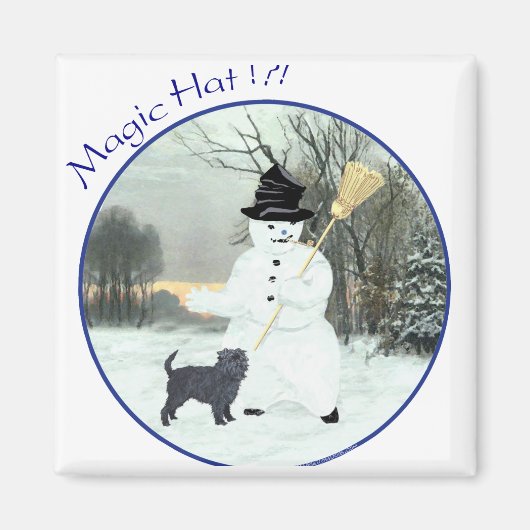 Affenpinscher und Snowman Magnet (Vorne)