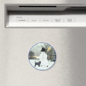 Affenpinscher und Snowman Magnet (In Situ (Geschirrspüler))