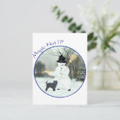 Affenpinscher und Snowman Postkarte (Stehend Vorderseite)