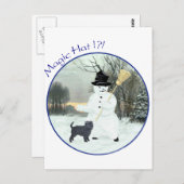 Affenpinscher und Snowman Postkarte (Vorne/Hinten)