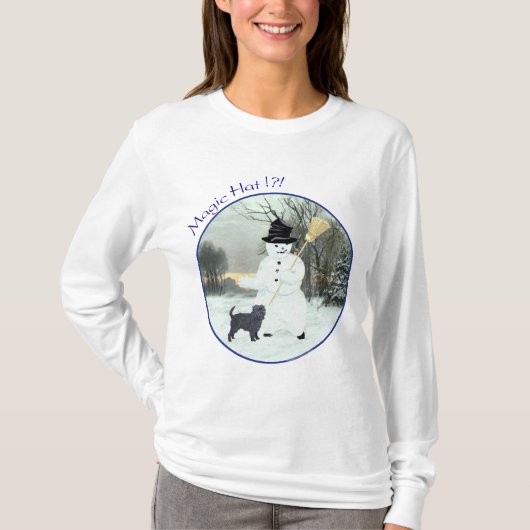 Affenpinscher und Snowman T-Shirt (Vorderseite)