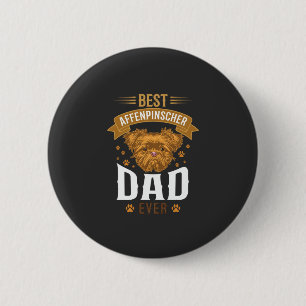 Affenpinscher-Vater jemals Hundegesicht Pfotenabdr Button