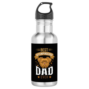 Affenpinscher-Vater jemals Hundegesicht Pfotenabdr Edelstahlflasche