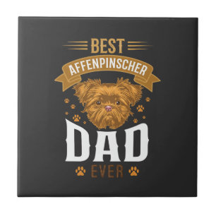 Affenpinscher Vater jemals Hundegesicht Pfotenabdr Fliese
