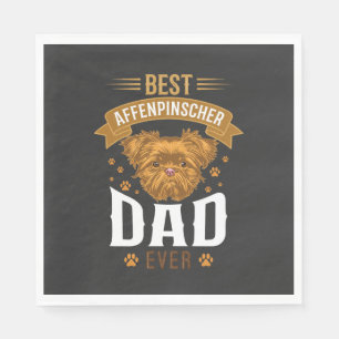 Affenpinscher-Vater jemals Hundegesicht Pfotenabdr Serviette