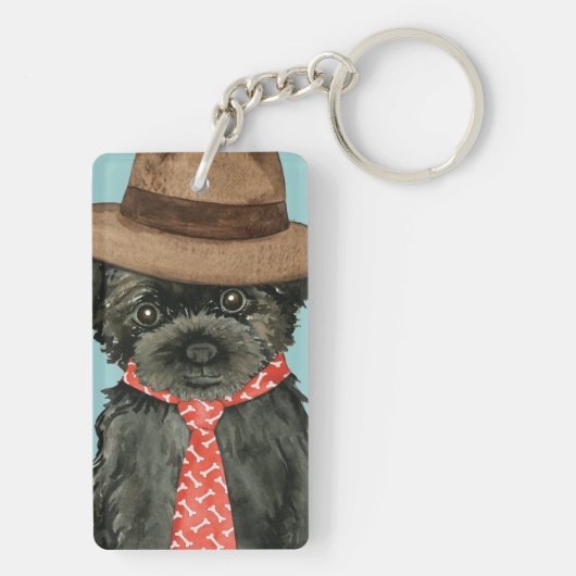 Affenpinscher Vater Schlüsselanhänger (Rückseite)