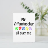 Affenpinscher Walks Design Postkarte (Stehend Vorderseite)