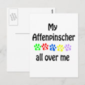 Affenpinscher Walks Design Postkarte (Vorne/Hinten)