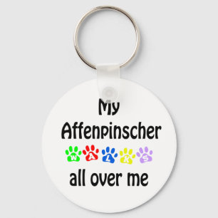 Affenpinscher Walks Design Schlüsselanhänger