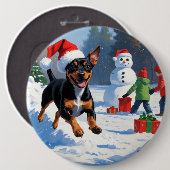 Affenpinscher Weihnachtsfest Schneeszene Button (Vorne & Hinten)