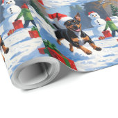 Affenpinscher Weihnachtsfest Schneeszene Geschenkpapier (Rolleneckpunkt)