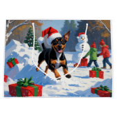 Affenpinscher Weihnachtsfest Schneeszene Große Geschenktüte (Vorderseite)
